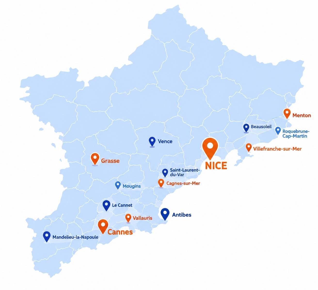Nice et villes à proximité